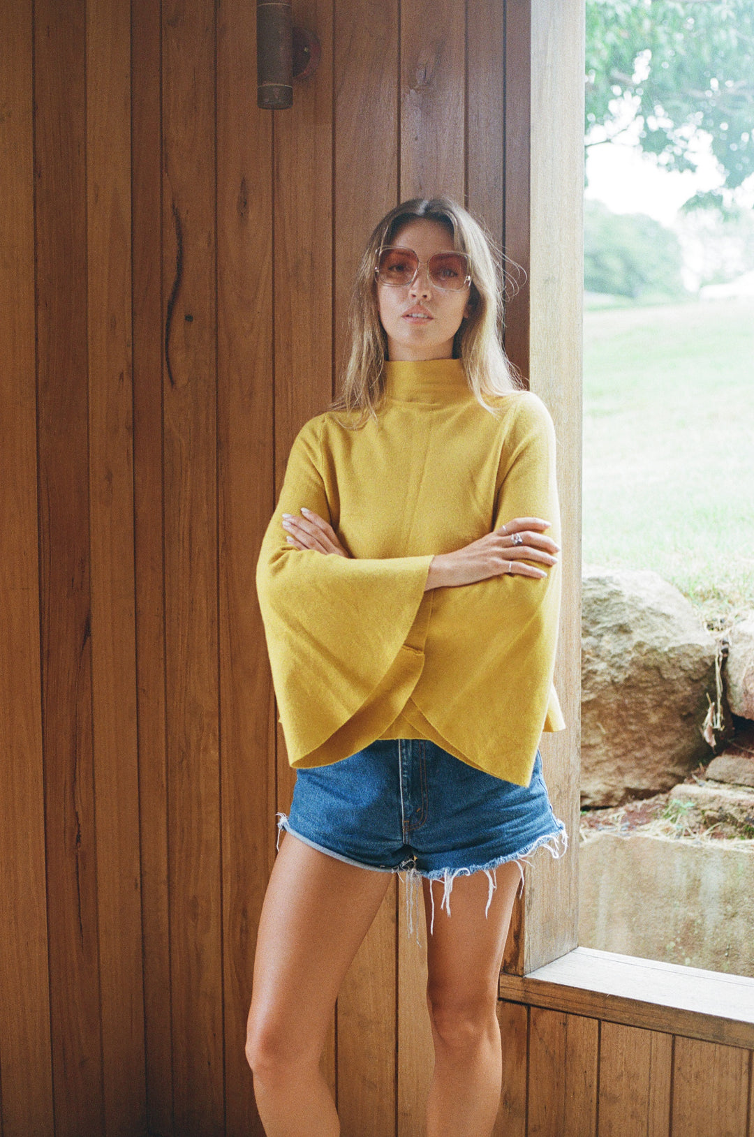 Mustard bell sleeve