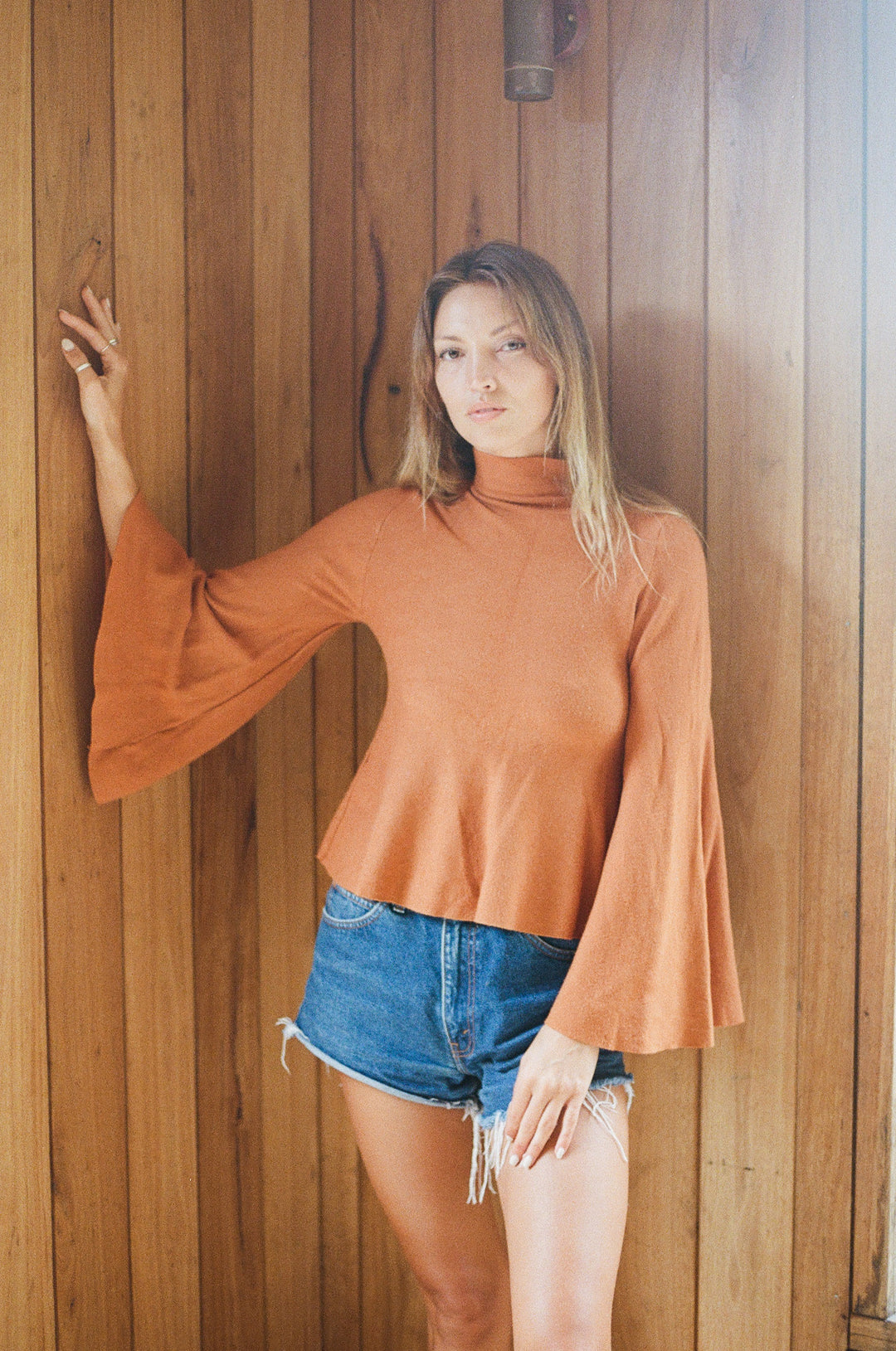 Caramel Bell sleeve skivvy